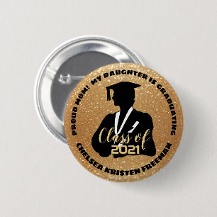Badge Rond 5 Cm Fier Parent - Fille Diplôme