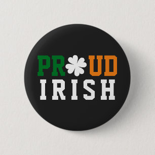 Badge Rond 5 Cm Fier Shamrock irlandais Lucky Clover Citation St P