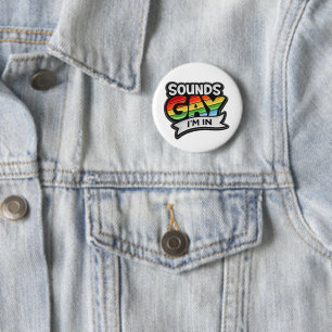 Badge Rond 5 Cm Fière Arc-en-ciel, j'y suis