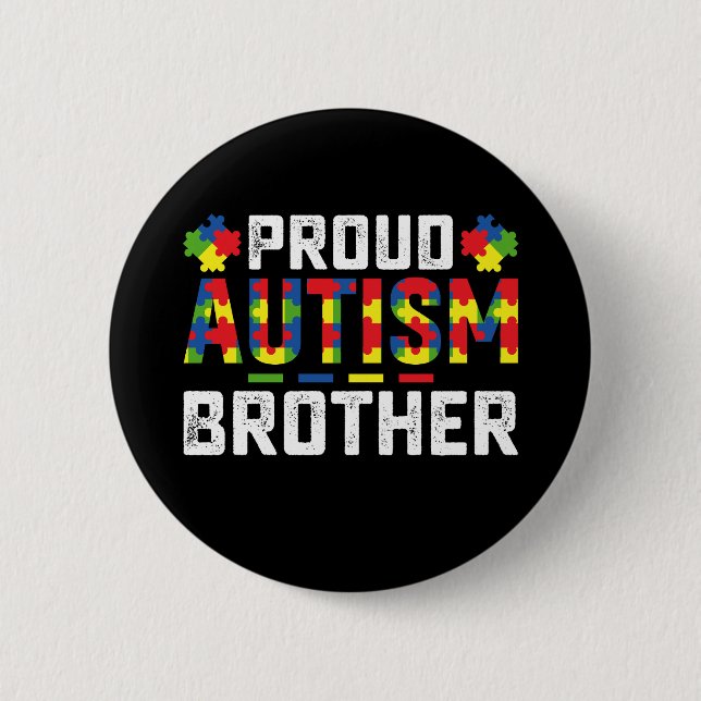 Badge Rond 5 Cm Fière Autisme Fraternité Sensibilisation Famille A (Devant)