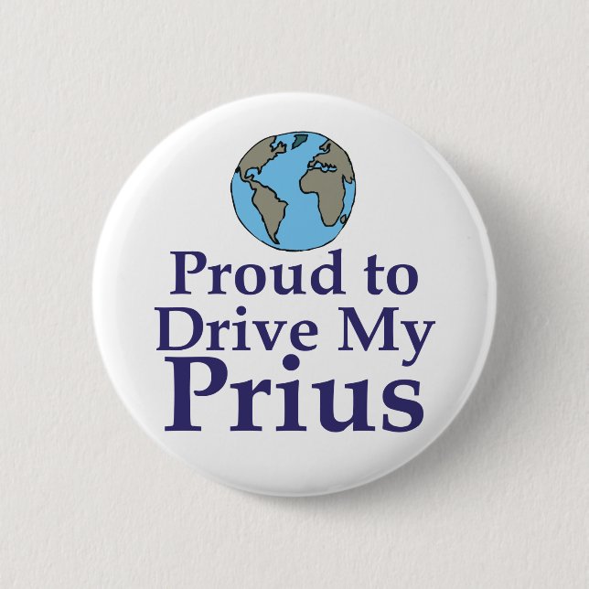 Badge Rond 5 Cm Fière de conduire ma Prius (Devant)