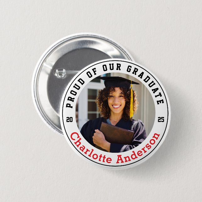 Badge Rond 5 Cm Fière De Notre Photo Sur Mesure (Devant & derrière)
