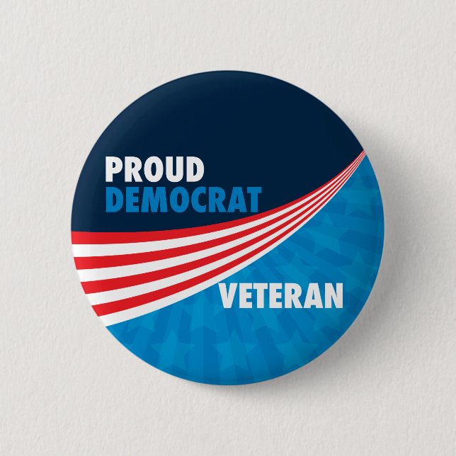 Badge Rond 5 Cm Fière Démocrate vétéran (Devant)