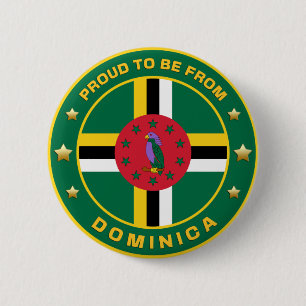 Badge Rond 5 Cm Fière D'Être De La Dominique