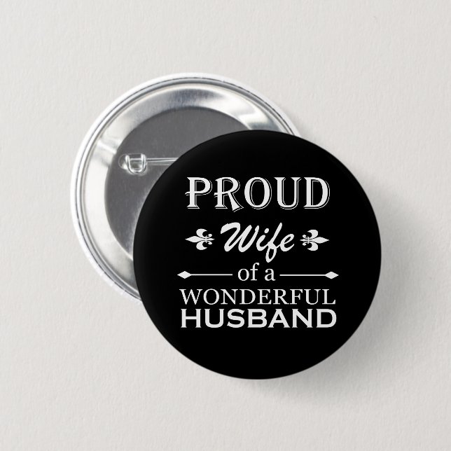 Badge Rond 5 Cm fière épouse d'un merveilleux mari (Devant & derrière)