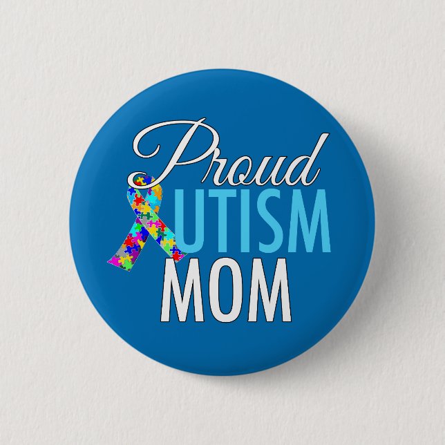 Badge Rond 5 Cm Fière maman de l'autisme (Devant)