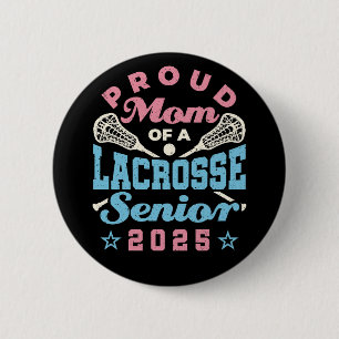 Badge Rond 5 Cm Fière maman d'une crosse Senior 2025