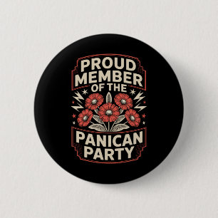 Badge Rond 5 Cm Fière Membre Du Parti Panicain Manifester Trump Et