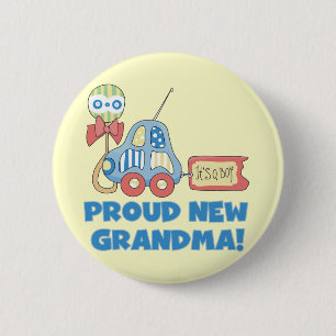 Badge Rond 5 Cm Fière nouvelle grand-mère-C'est un garçon Tshirts 
