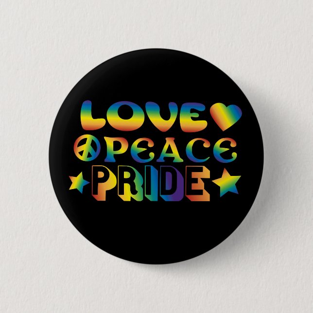 Badge Rond 5 Cm Fierté de paix d'amour (Devant)