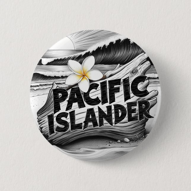 Badge Rond 5 Cm Fierté des îles du Pacifique (Devant)