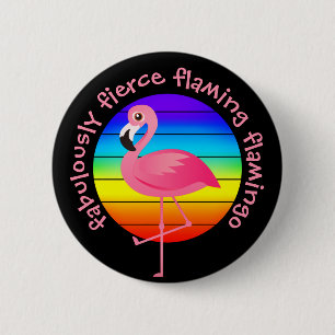 Badge Rond 5 Cm Fierté du Flamant rose flamboyant