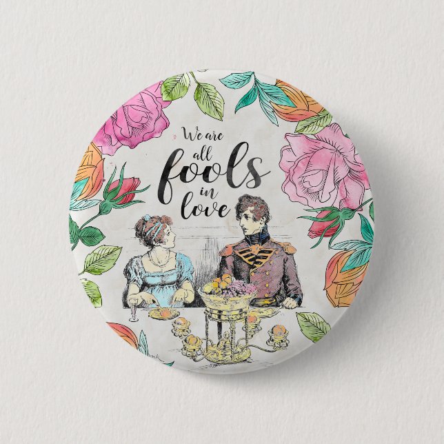Badge Rond 5 Cm Fierté et préjudice - les imbéciles dans l'amour (Devant)