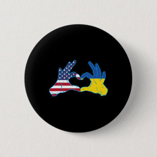 Badge Rond 5 Cm Fierté ukrainienne américaine - Fier ukrainien amé
