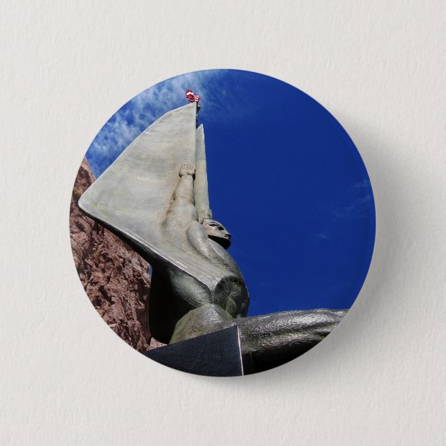 Badge Rond 5 Cm Figure à ailes de la République 1255 (Devant)