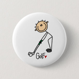 Badge Rond 5 Cm Figure de bâton de golf