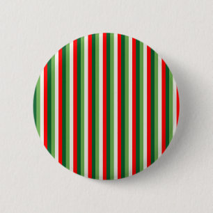 Badge Rond 5 Cm Filets Vertes, Étoiles Blanches Et Rouges