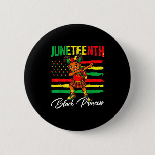 Badge Rond 5 Cm Fille afro Juneteenth faisant le dab princesse noi
