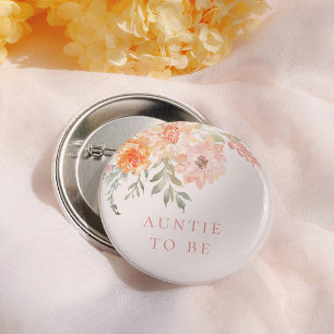 Badge Rond 5 Cm Fille aux fleurs printanières Baby Shower Tante à 