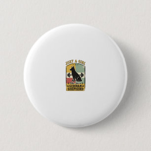 Badge Rond 5 Cm Fille Berger Allemand Chemise Rétro Amoureux de Ch