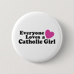 Badge Rond 5 Cm Fille catholique
