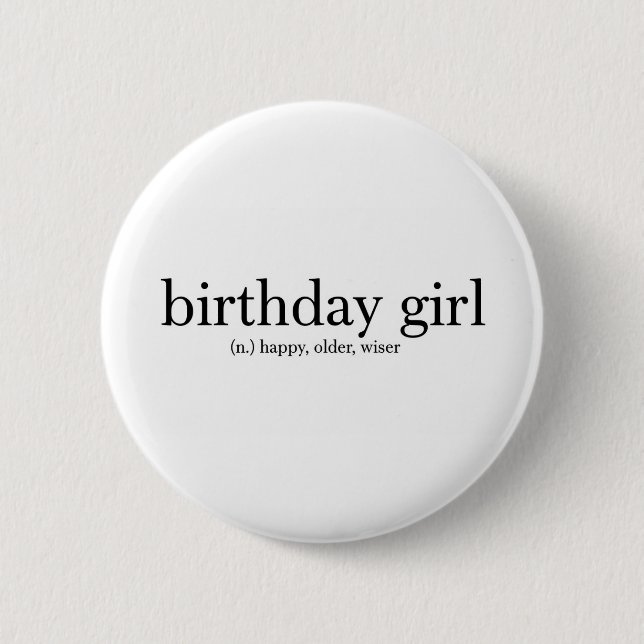 Badge Rond 5 Cm Fille d'anniversaire (Devant)