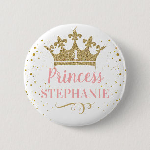 Badge Rond 5 Cm Fille d'anniversaire