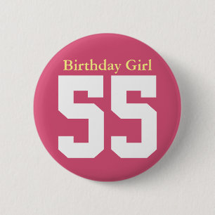 Badge Rond 5 Cm Fille d'anniversaire 55