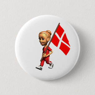 Badge Rond 5 Cm Fille danoise