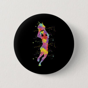 Badge Rond 5 Cm Fille de basket-ball 2