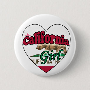 Badge Rond 5 Cm Fille de Californie