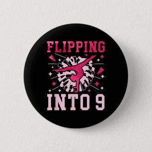Badge Rond 5 Cm Fille de cheerleading pour 9ème anniversaire de ne