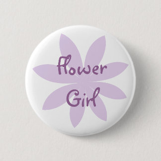 Badge Rond 5 Cm Fille de Fleur de marguerite violette