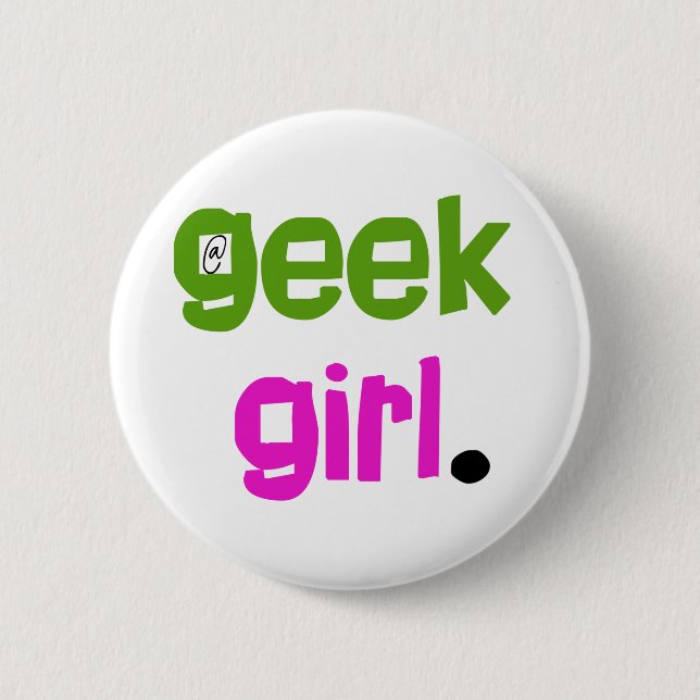 Badge Rond 5 Cm Fille de geek (Devant)