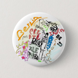 Badge Rond 5 Cm Fille de graffiti de Berlin