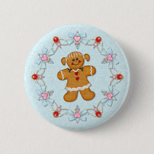 Badge Rond 5 Cm Fille de pain d'épices