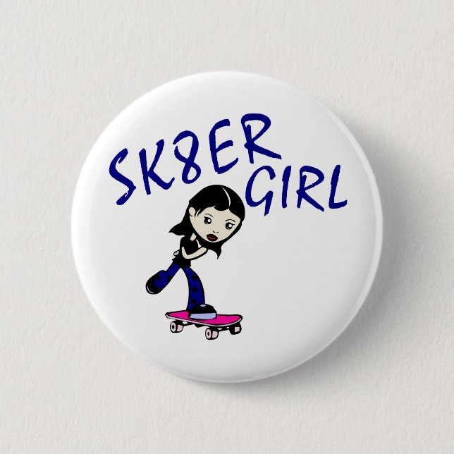 Badge Rond 5 Cm fille de sk8er (Devant)