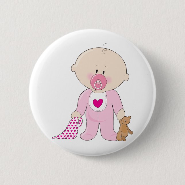 Badge Rond 5 Cm Fille de Soother de bébé (Devant)