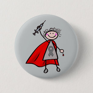 Badge Rond 5 Cm Fille de super héros d'insuline de diabète