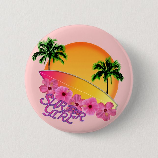 Badge Rond 5 Cm Fille de surfer (Devant)