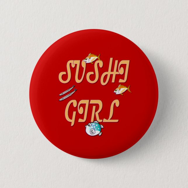 Badge Rond 5 Cm Fille de sushi (Devant)