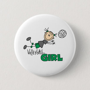 Badge Rond 5 Cm Fille de volleyball