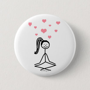 Badge Rond 5 Cm Fille de yoga