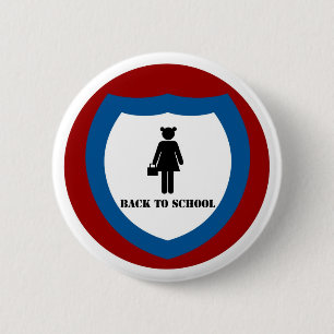 Badge Rond 5 Cm Fille d'école - insigne