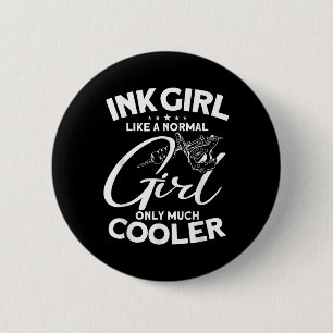 Badge Rond 5 Cm Fille d'encre - Tatoueur de tatouage tatoueur