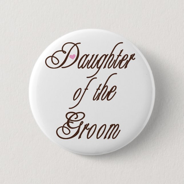 Badge Rond 5 Cm Fille des bruns chics de marié (Devant)