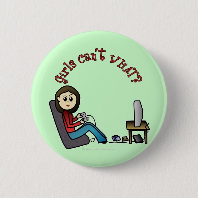 Badge Rond 5 Cm Fille des jeux légers (Devant)