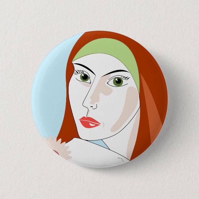 Badge Rond 5 Cm Fille d'été (Devant)