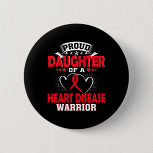 Badge Rond 5 Cm Fille D'Un Guerrier De Maladie Cardiaque