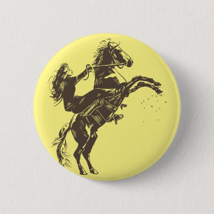 Badge Rond 5 Cm Fille équestre - Cheval de selle